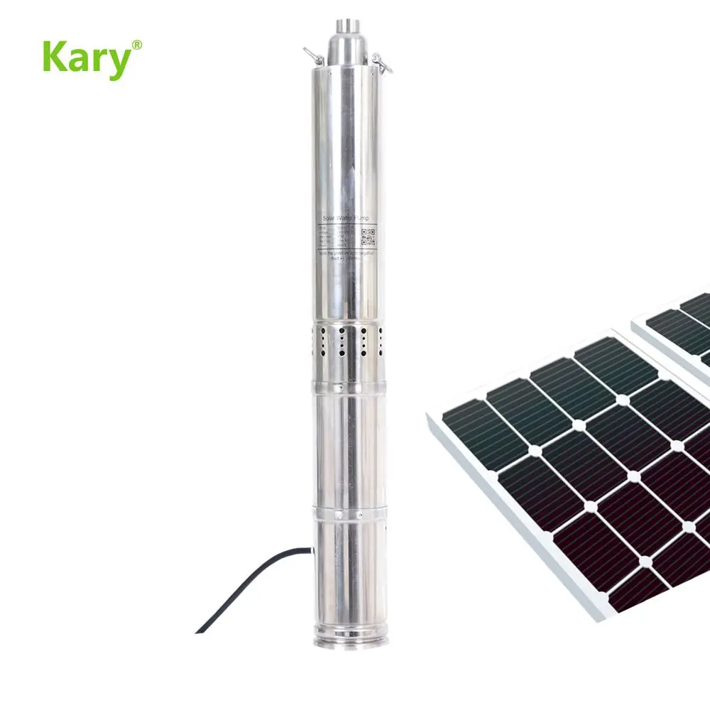 Kary 10m lift 48v dc impellers насос 0 5 hp 1 1.5hp T/H расходомер погружной водяной Солнечный Рабочее