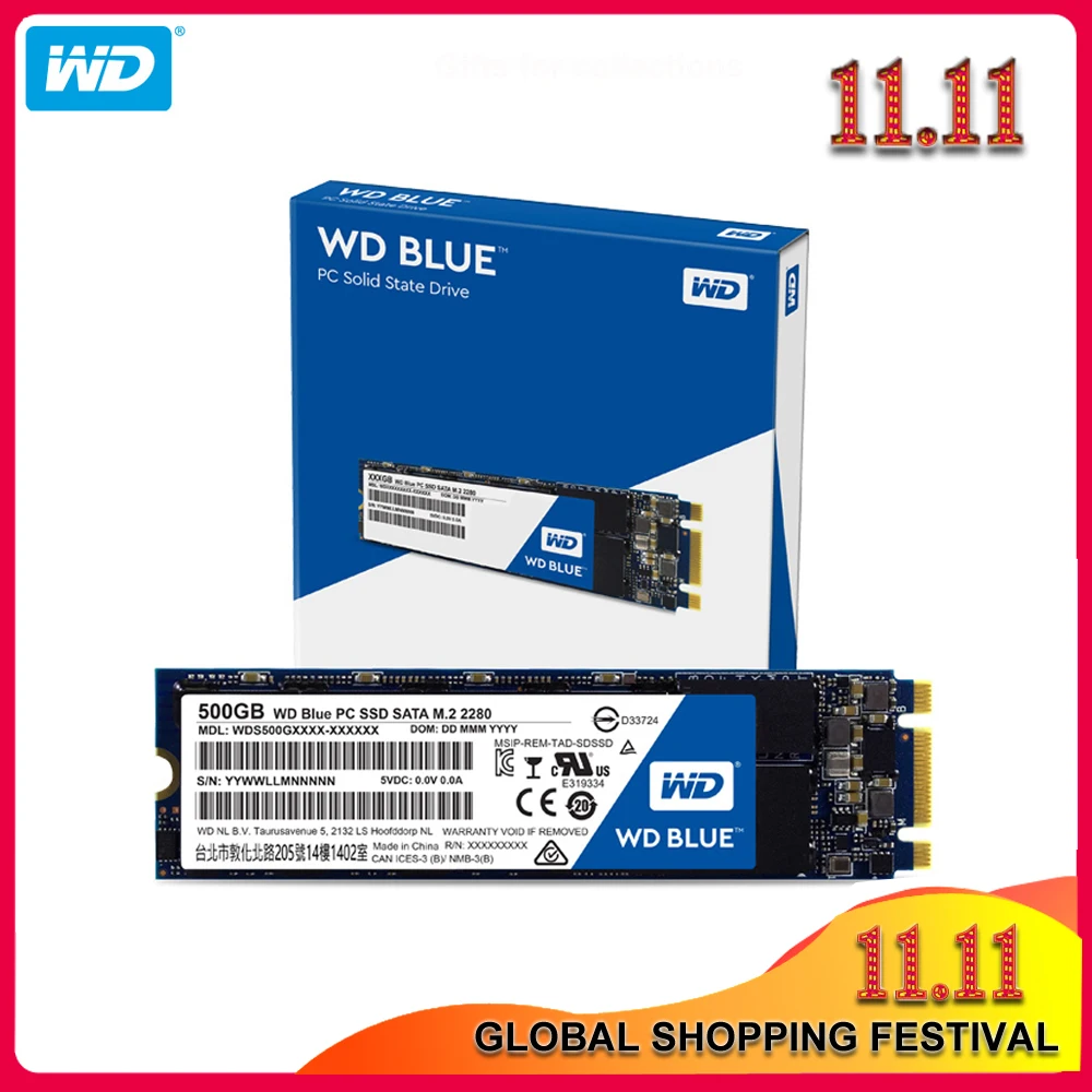 Оригинальный Western Digital WD Blue SSD 250 ГБ 500 1 ТБ 2 Внутренний твердотельный жесткий диск