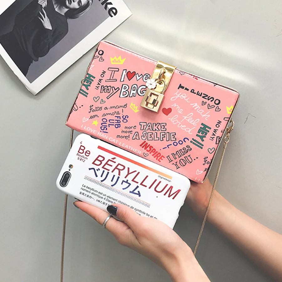 Популярная дизайнерская женская сумка в стиле граффити из искусственной кожи