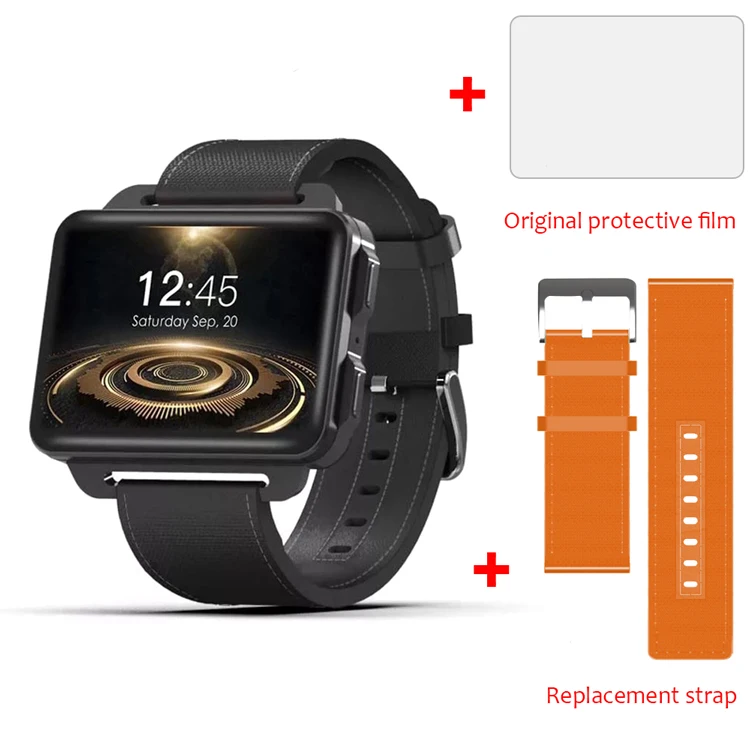 Black orange film LEM4 Pro, 2,2 дюймовый экран, 3g, Смарт-часы, Android 5,1, gps, wifi, 1 Гб+ 16 ГБ, 1200 мАч, большая батарея, Bluetooth, умные часы для мужчин и женщин - Цвет: Black orange film