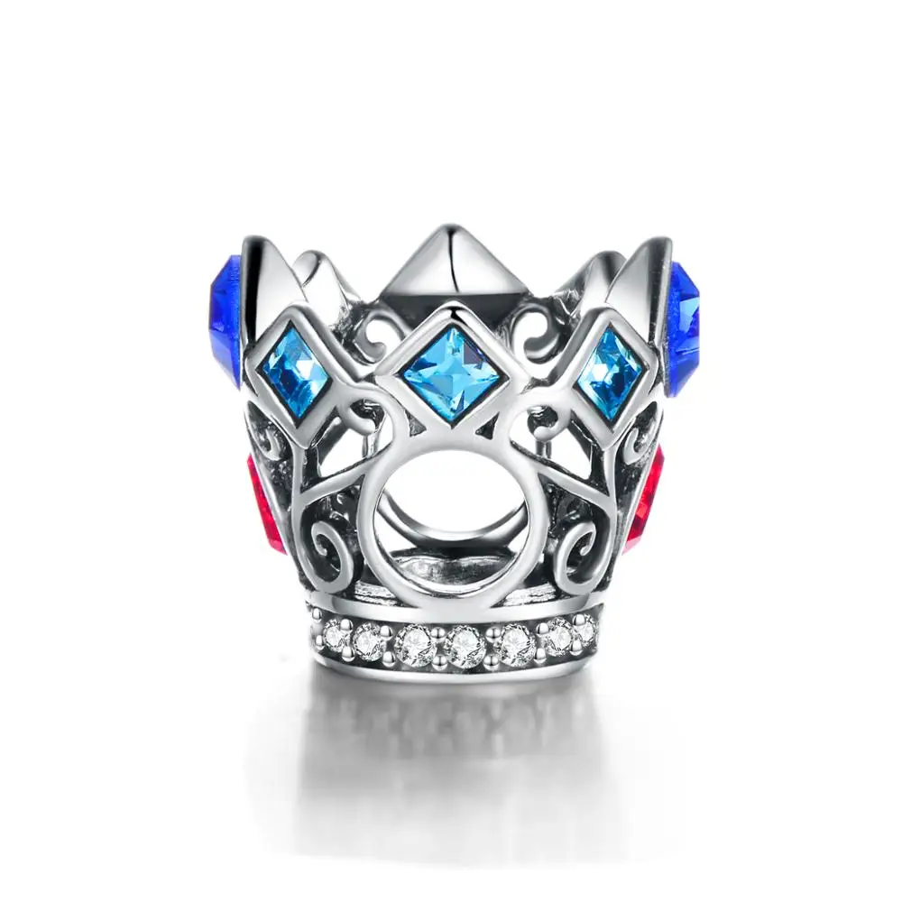 2 шт./лот подвески с Королевской короной из бисера стерлингового серебра 925 пробы