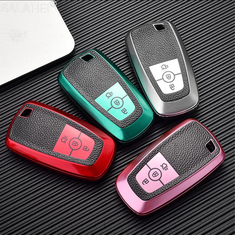 

TPU Car Key Cover Protective Case For Ford Fusion Mustang Explorer F250 F150 F350 2017 2018 EcoSport Edge S-MAX Ranger Lincoln