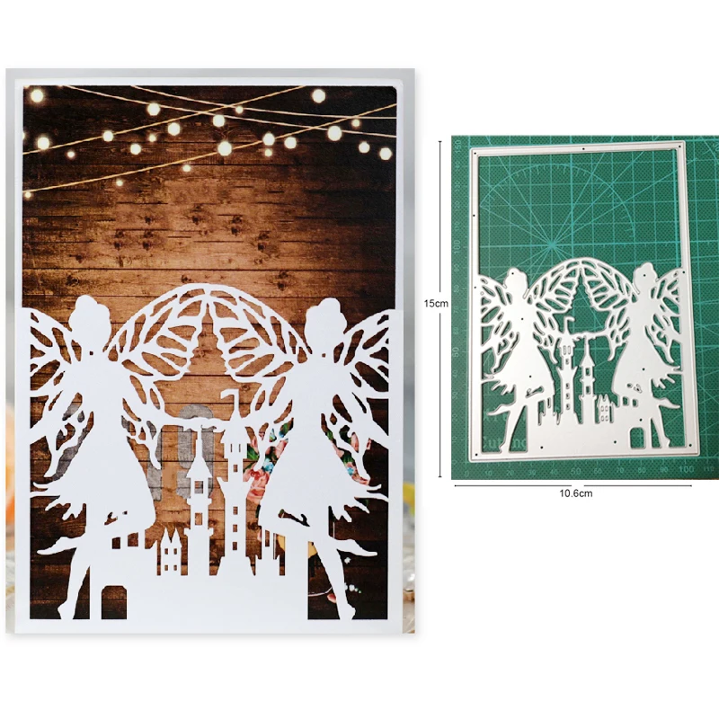 

2021 Cutting dies Couple Angel Frame metal cutting dies cut die mold Scrapbook paper craft knife mould blade punch stencils dies