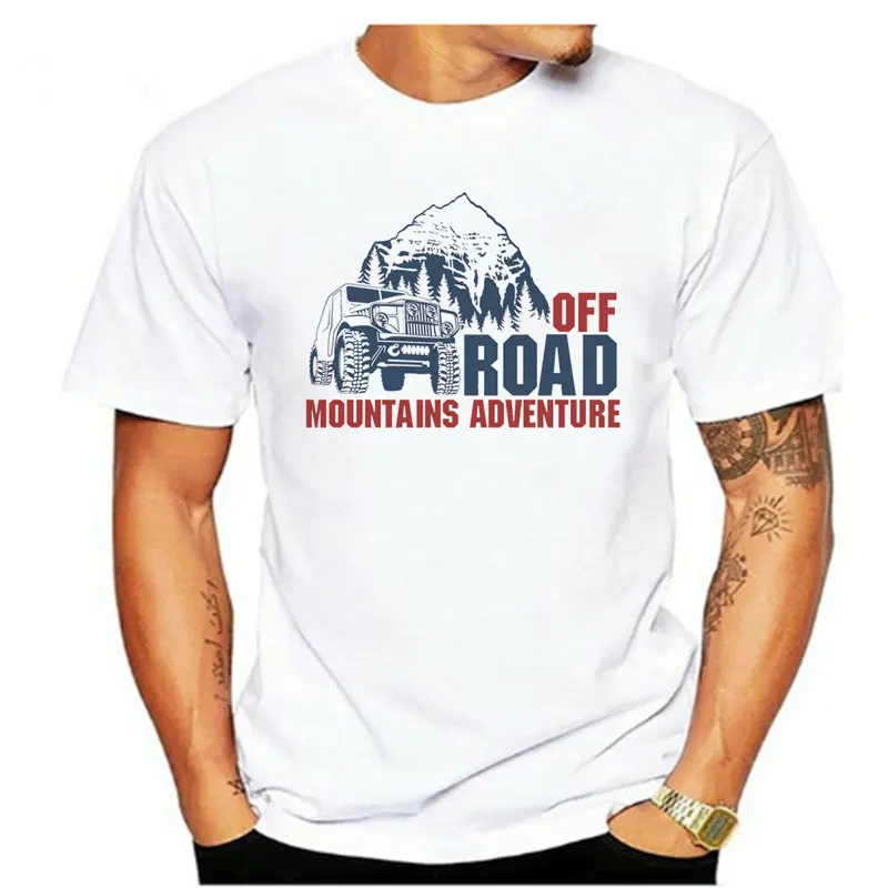 

Cartoon Off Road Car 4X4 Men's T-Shirts 100% Cotton Casual White T shirt Summer O-neck Short Sleeve T-shirt Fashion Men Clothing