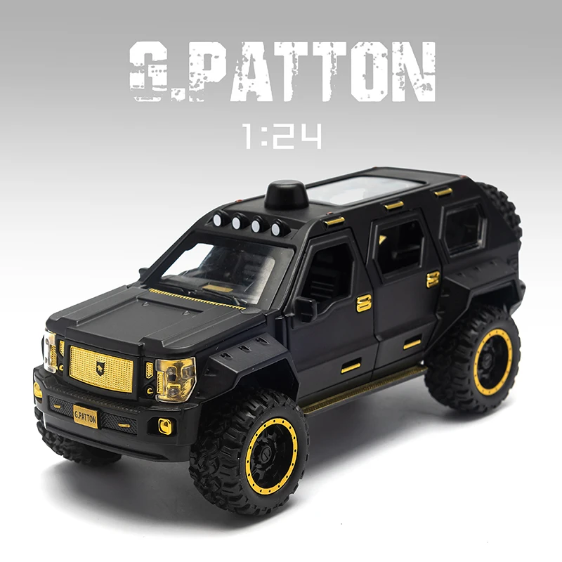 1:24G.PATTON GX модель бронированного автомобиля из сплава литой игрушечный автомобиль модель автомобиля оттягивающая детская игрушка коллекцио...