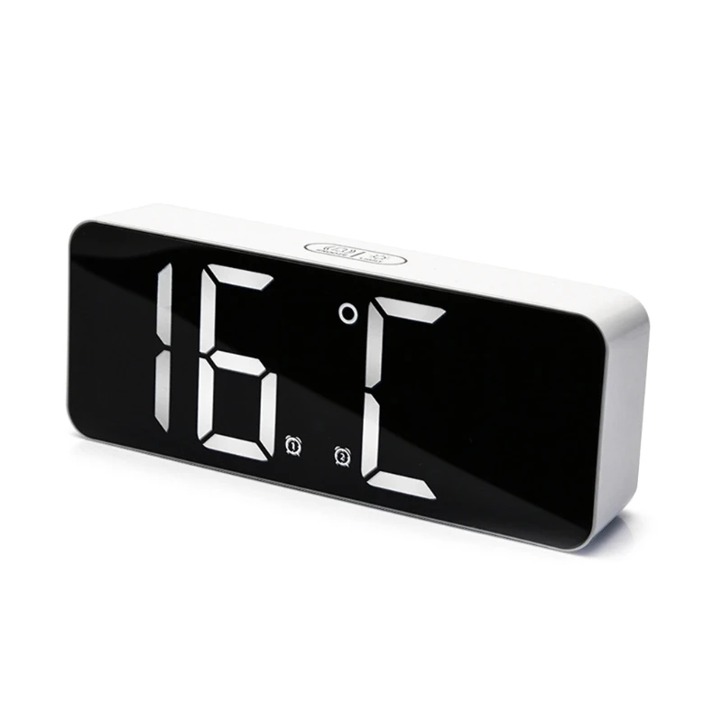 

Digital Alarm Clock Large Display LED Electronic Clocks with Snooze 12/24H Dual Alarm Desktop Clock Nordic Style Clock