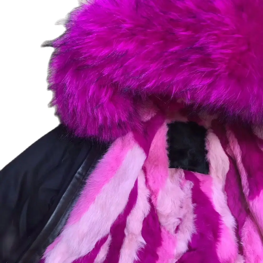 Новая красная красивая меховая парка Brigth с большим воротником из натурального