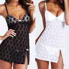 Новинка, женское сексуальное нижнее белье, одежда для сна, кружевное платье-стринги, ночная рубашка Babydoll, женское кружевное нижнее белье для девушек