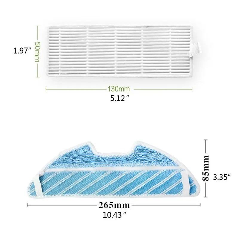 

1 Set Vacuum Cleaner Spare Part Roller Brush Hepa Filter Mop for Conga 1290/1390