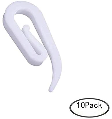 Белые пластиковые крючки для штор занавес двери окна 10/50 упаковка 2.8x1.2cm | Дом и сад