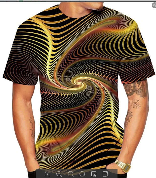 

Men Party T-shirt Summer Compression Hypnotic Vertigo 3D Printed Male Tops Casual Funny Short Sleeve Mens Tees Shirts