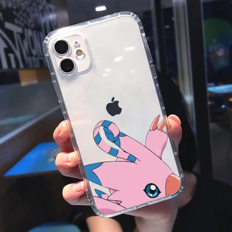 

Anime Digimon Japan Cute monster Phone Case Transparent soft For iphone 5 5s 5c se 6 6s 7 8 11 12 plus mini x xs xr pro max