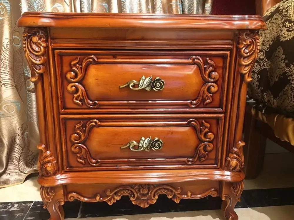 Кровать из массива дерева в европейском стиле свадебная кровать 1 8 м ретро резная