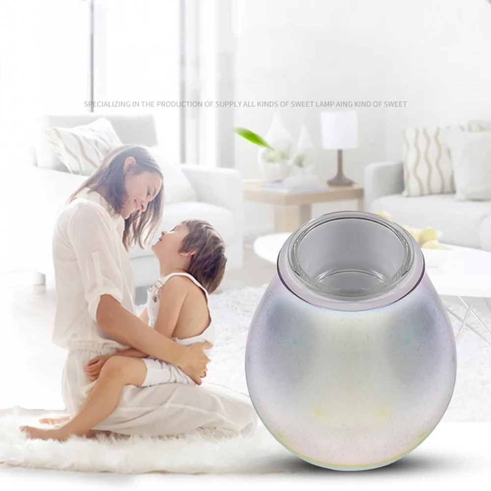 

1pc 3D Glass Aroma Lamp Electric Fireworks Effect Fragrance Wax Warmer Night Light with US Plug