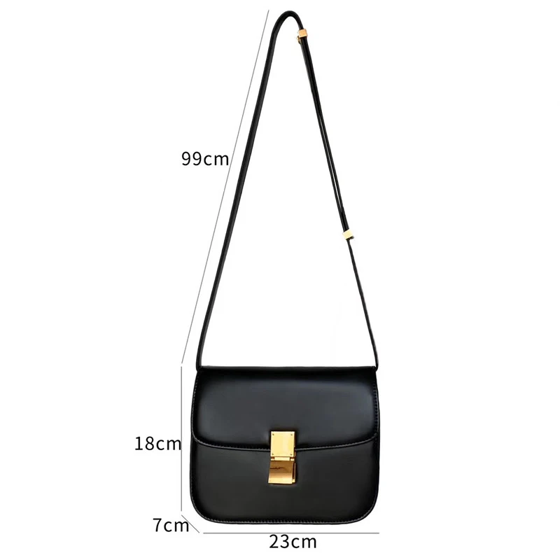 

[EAM] Women New small square quality PU Leather Flap Personality All-match Crossbody Shoulder Bag Fashion Tide 2021 18A3245
