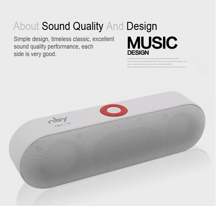 Компактный Bluetooth динамик NBY 18 беспроводная колонка TF/AUX/USB объемный 3D стерео