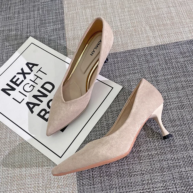 

2021 New Women Pumps Fashion 6.5cm High Heels For Women Shoes Casual Pointed Toe Women Heels Chaussures Femme Stiletto Ladies