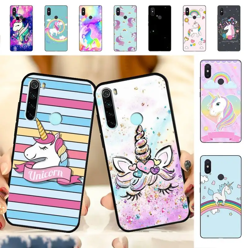 

YNDFCNB Rainbow Unicorn Phone Case for Redmi Note 8 7 9 4 6 pro max T X 5A 3 10 lite pro