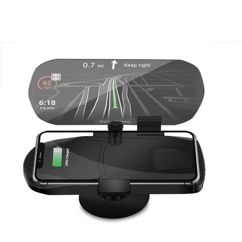 

Car Wireless Charger HUD Mobile Phone Holder Navigation Stand Charging Bracket Inter Modification For Tesla Model 3 Accessories