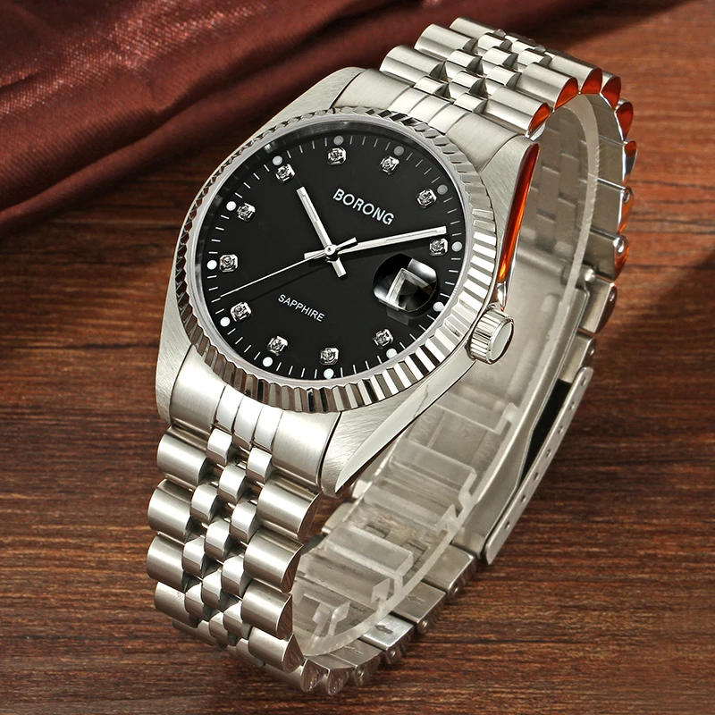 Мужские наручные часы мужские лучший бренд роскошные BORONG из нержавеющей стали