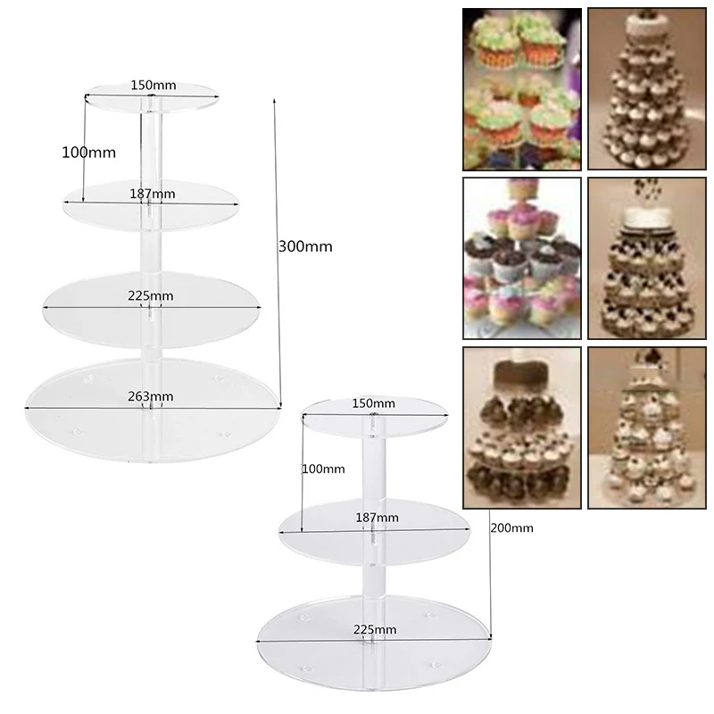 Высококачественная подставка для десерта на день рождения 3/4 слоев акриловая