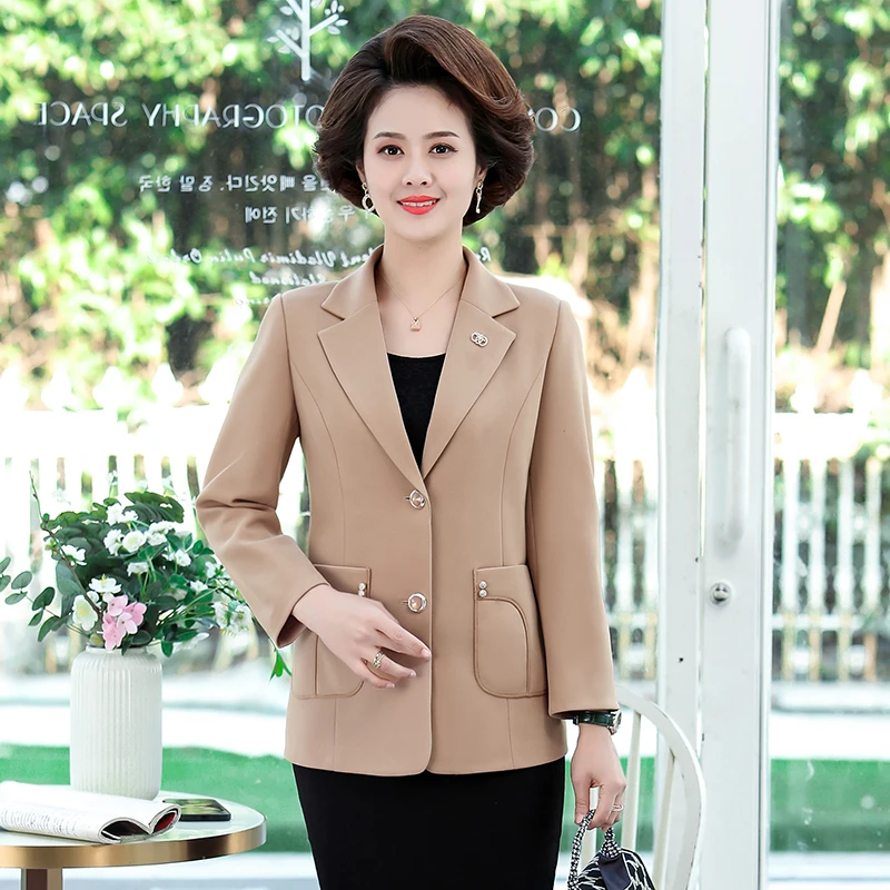 Khaki Suit Jacket Women Loose Blazer Spring Fall Blazers Korean Office Green Blazer Lady Business Blazers Casual Coat Mujer New