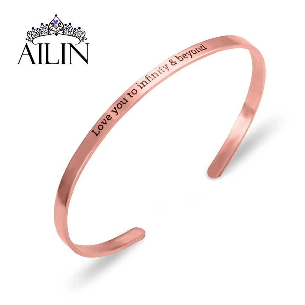 AILIN 18k позолоченный пользовательский браслет женский гравировка именная