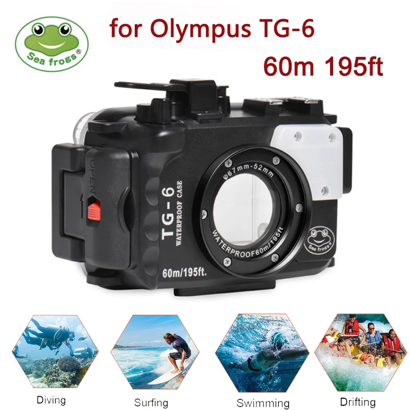 Оригинальный водонепроницаемый чехол Seafrogs для камеры Olympus TG 6 TG6 60 м 195 футов