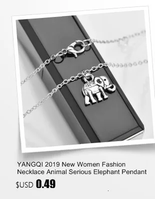 YANGQI хип-хоп браслет со слоном золотистого цвета из нержавеющей стали ожерелье для женщин и мужчин хип-хоп счастливый Шарм Подвеска слон ожерелье ювелирные изделия подарки