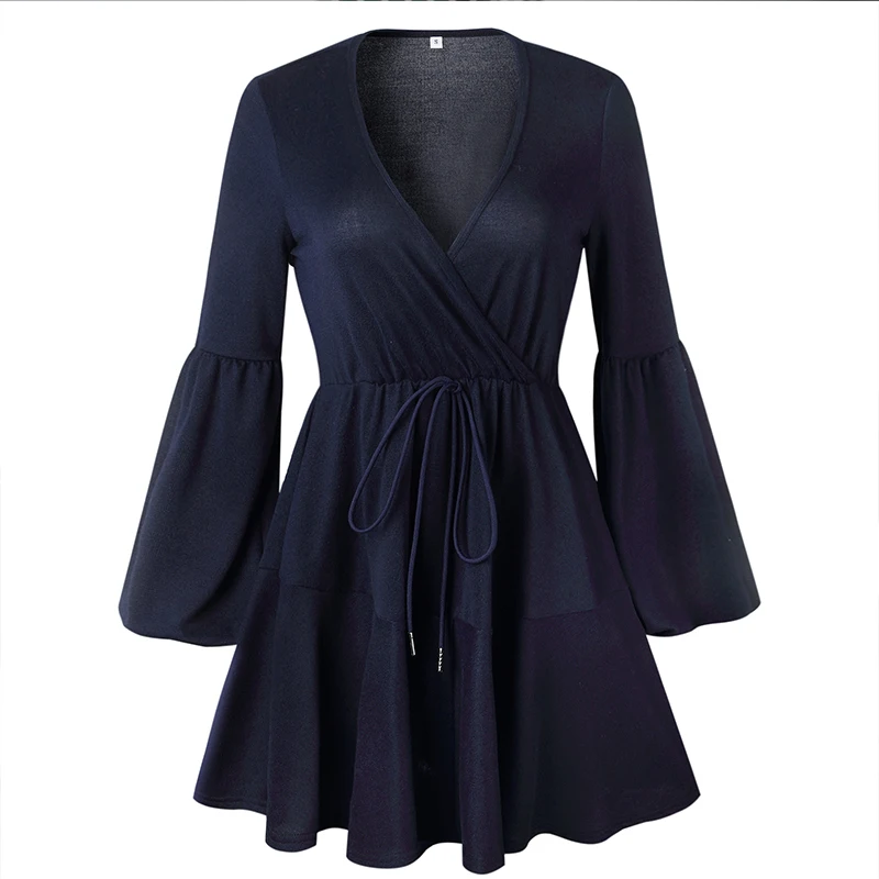 Женское сексуальное платье с длинным рукавом зима 2018 v-образный вырез Бандажное