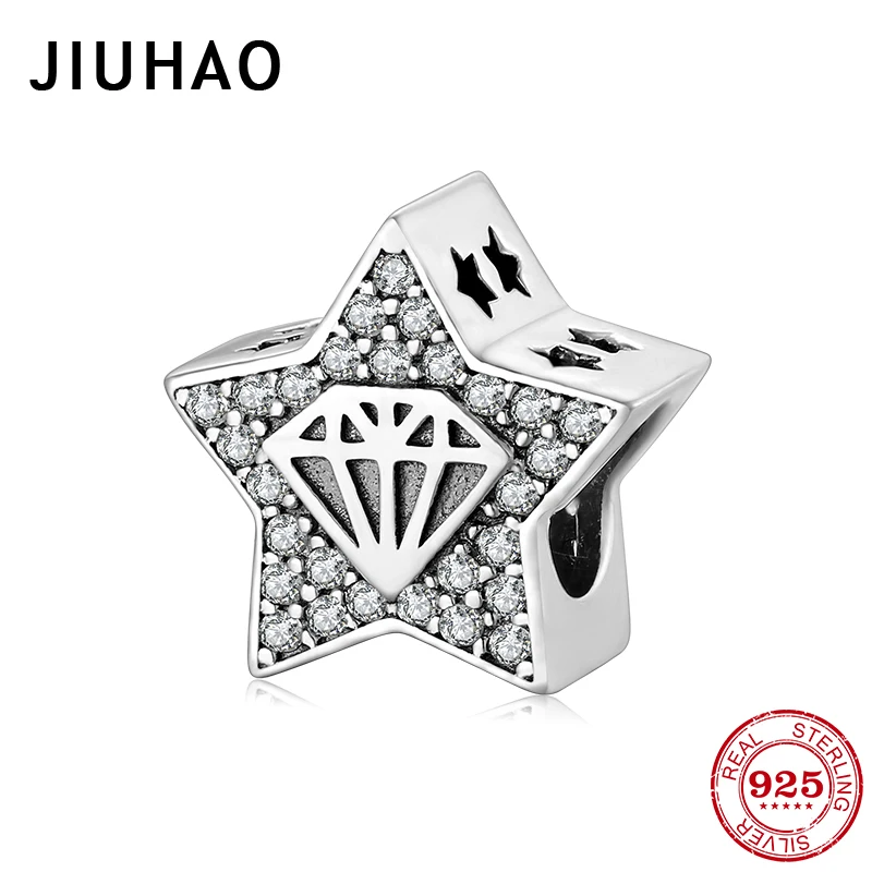 Модная форма пентаграммы из стерлингового серебра 925 пробы с прозрачными