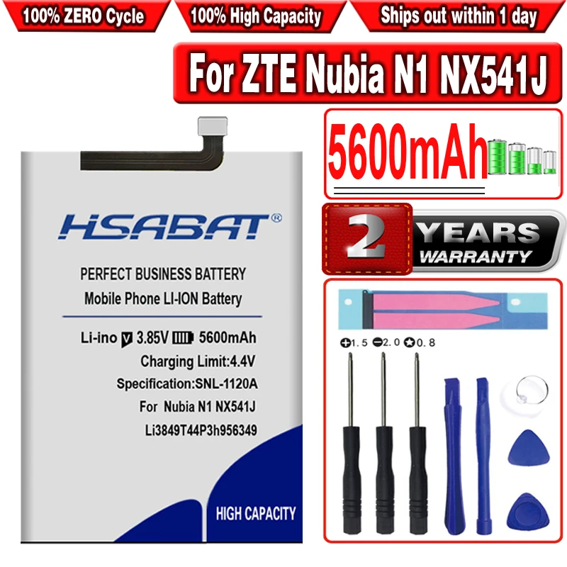 Аккумулятор HSABAT 5600 мАч Li3849T44P3h956349 для ZTE Nubia N1 NX541J|Аккумуляторы мобильных
