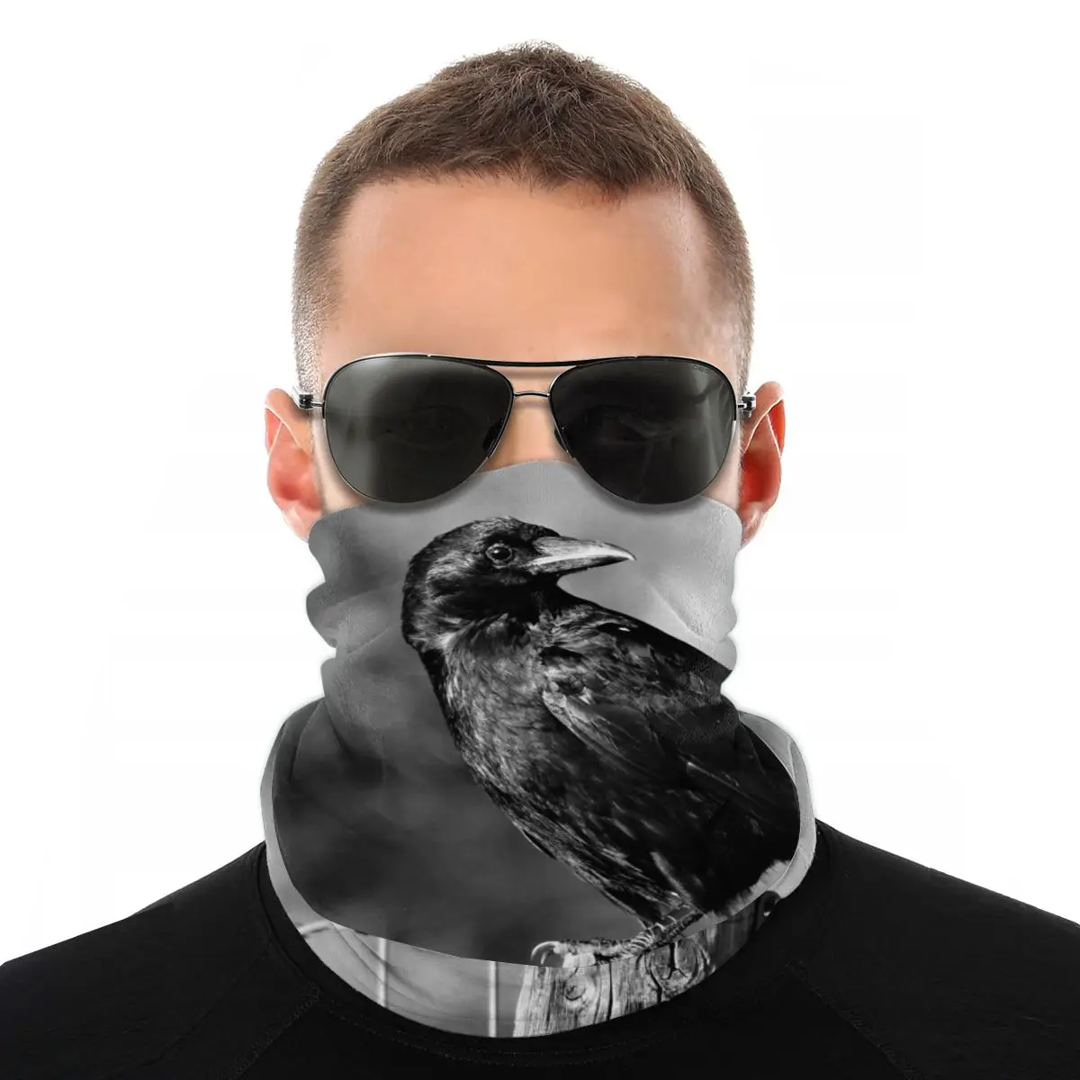 

Crow Animal Scarf Half Face Mask Men Women Fashion Neck Warmer Neck Bandana Polyester Headband Cycling Camping