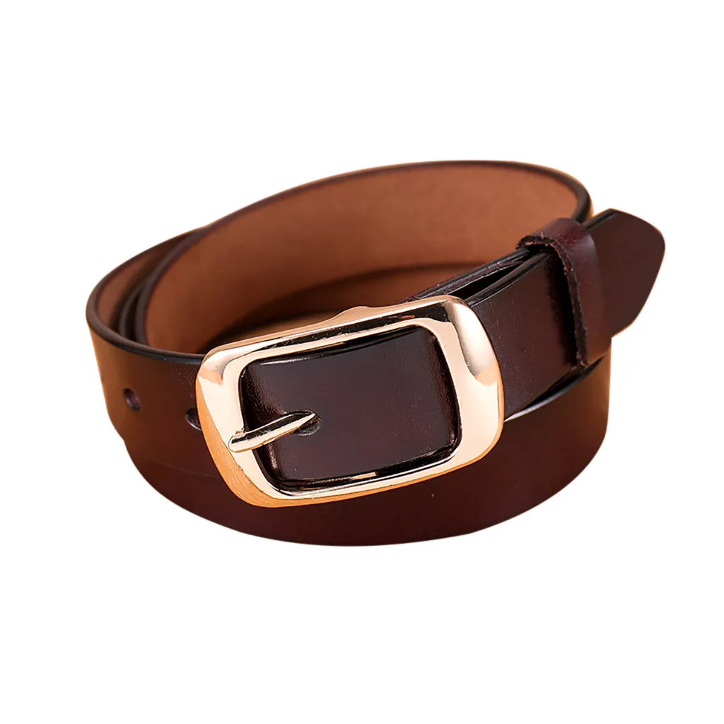 Женский ремень в винтажном стиле из натуральной кожи с металлической квадратной