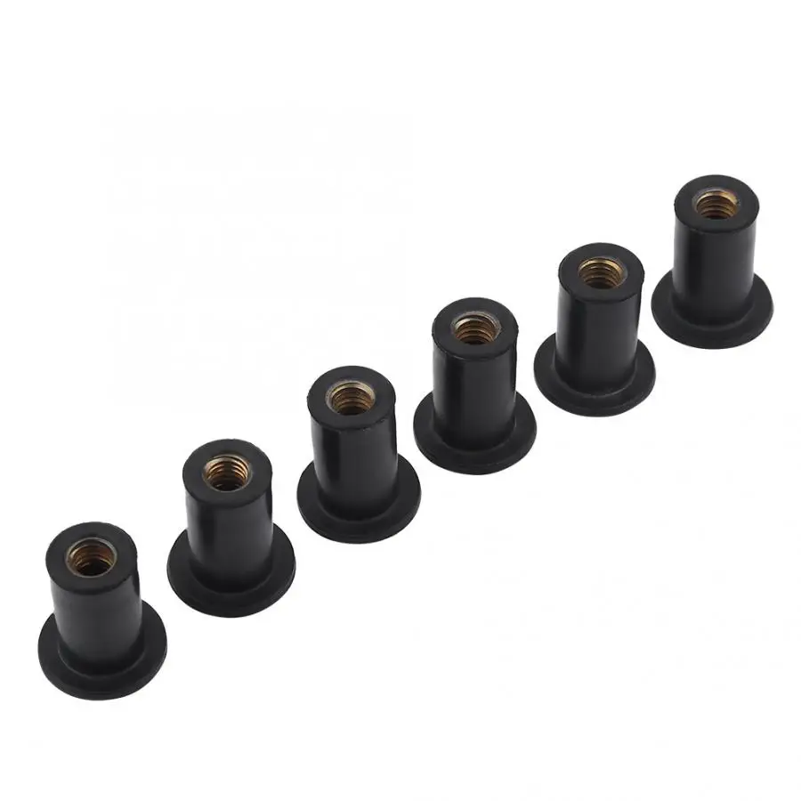 6 pcs M2025 M5 Durable Rubber Universal Motorcycle Well Nut Bolt Kit Hardware Windshield Bolts for Kayak Canoe Boats Accessory | Спорт и