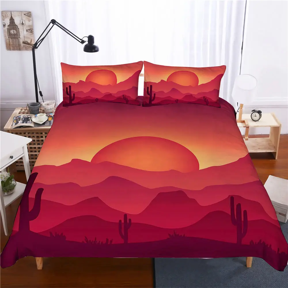 Мусолей 3D пододеяльник набор пейзаж Восход подарки друзей/подарки простыня Twin