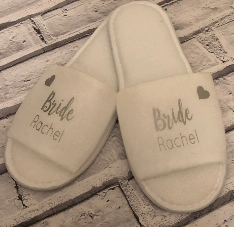 Персонализированные имена дата свадебные тапочки подарок подружки невесты на