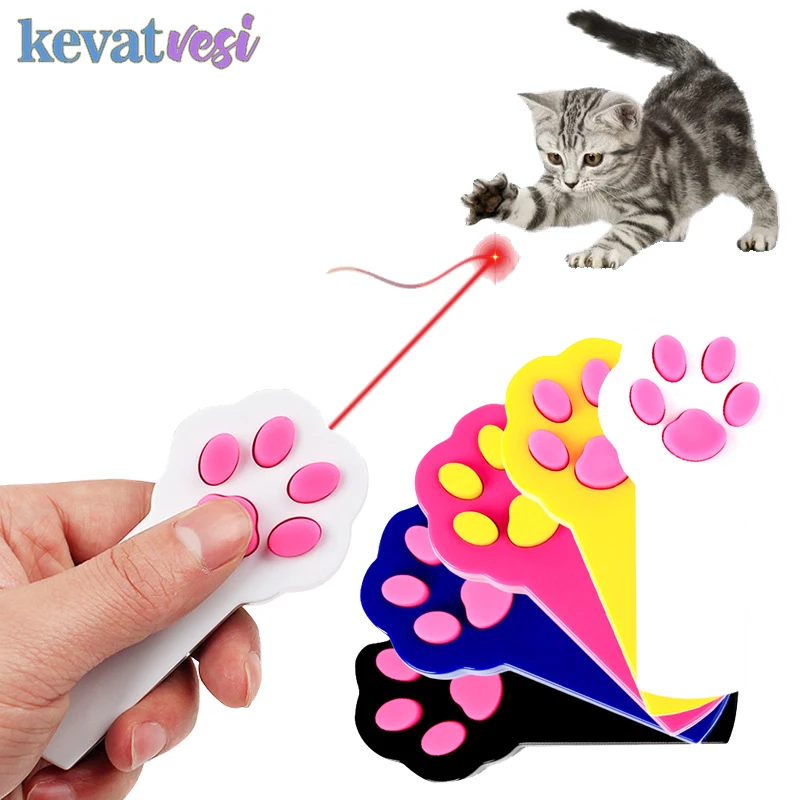 

Pet Cat Laser Toy Funny Cats LED Laser Stick Cute Kitten Paw Shape Interactive Toys Training CatLaser Pen Pet Accessorie