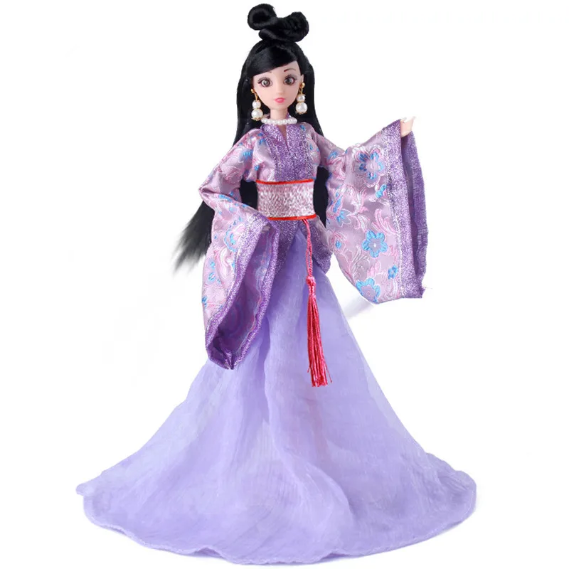 

New 12 Movable Joints 30cm BJD Doll Chinese Costume Fairy Wide Sleeve Costume 3D Eye Girl Toy DIY Fashion Dress Up Birthday Gift