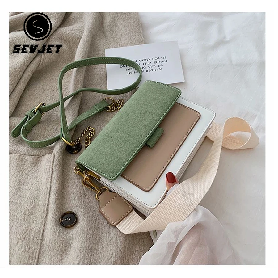 Роскошные маленькие женские сумки из нубука сумки-мессенджеры Лоскутные через