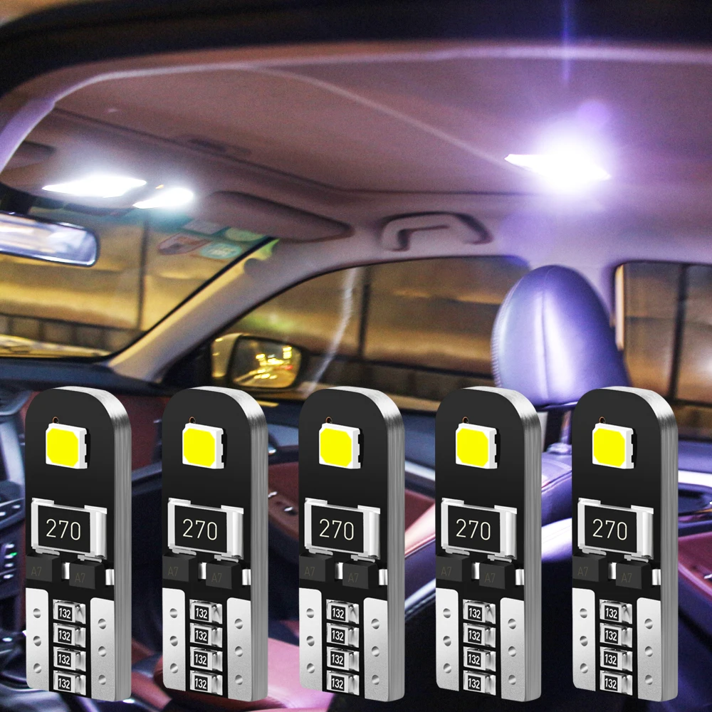 10 шт. W5W T10 светодиод Шина CAN свет лампы безошибочные 12 В для Fiat Panda Bravo Punto Linea Croma 500 595