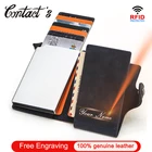 Контактные данные кредитной карты держатель Бизнес ID карты чехол Crazy Horse кожаный чехол-портмоне с отделением для карт с автоматическим держатель для карт блокирующий Rfid алюминиевый