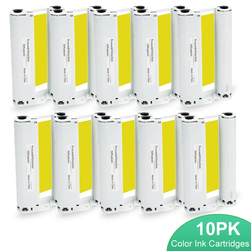 10 шт. цветные чернила совместимые с Canon Selphy Compact Photo Printer CP1200 CP1300 CP910 CP900 KP 108IN 36IN