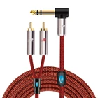 Стерео аудиокабель со штекером 14 дюйма и разъемом 6,35 мм на два RCA для миксера, динамика, усилителя, DVD, домашней системы Hifi, Y-образный сплиттер, шнуры