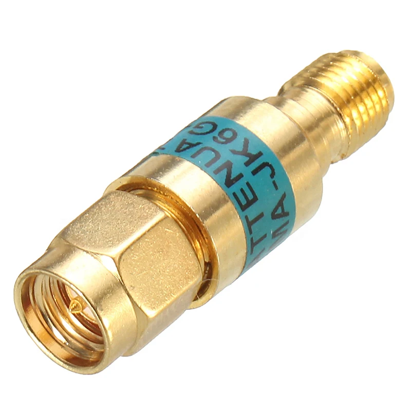 Золотой 2 Вт SMA-JK мужского и женского пола RF коаксиальный аттенюатор 6 ГГц 50ohm 3dB