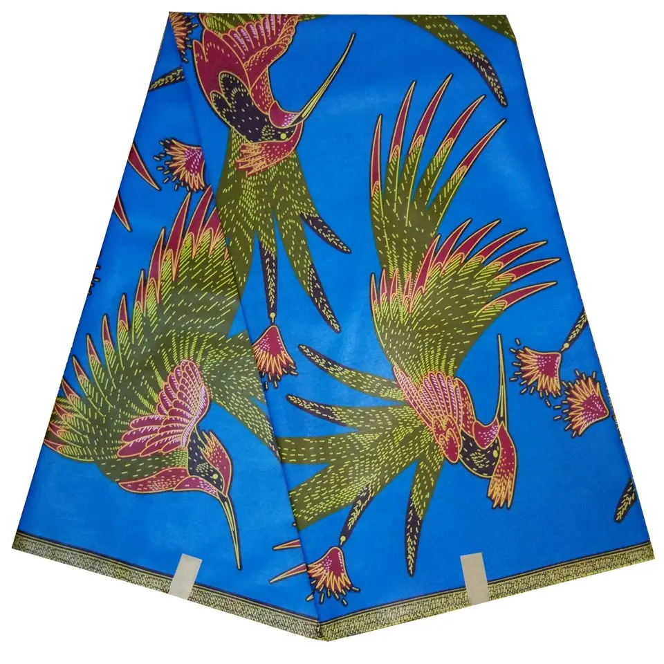 Синий Африканский воск печати настоящий из Анкары восковой ткани птица Феникс