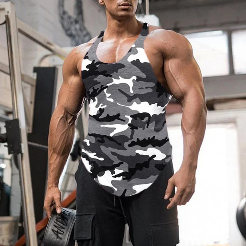 

2021 summer men's fitness vest sleeveless printed sports shirt loose plus size men tank tops fitness clothing men palestine