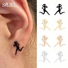 Дизайнерские стильные женские серьги для бега 2021, модные спортивные серьги, ювелирные изделия, серьги для йоги, футбола, бейсбола, скейта, обуви, пирсинг