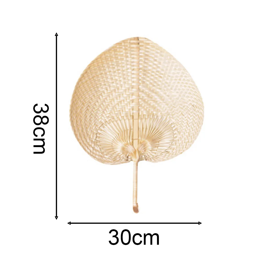 

Summer Cooling Fan Pure Natural Handmade DIY Heart Shaped Bamboo Woven Fan Artificial DIY Woven Cooling Fan Home Decoration