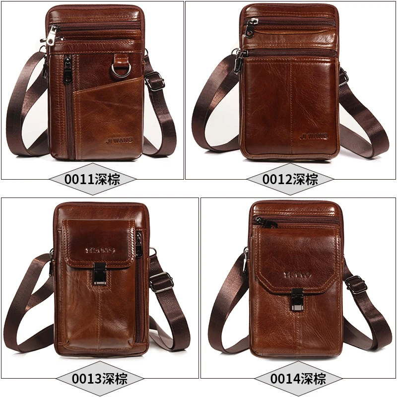 Сумка JI WANG из натуральной кожи для мобильного телефона поясной кошелек кожаная